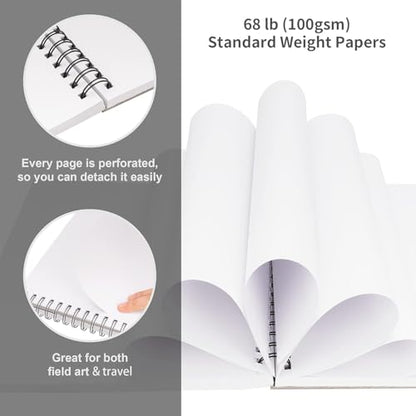 FIXSMITH 5.5"X8.5" Sketch Book,100 Sheets (68 lb/100gsm) Sketchbook - color: Black, size: 5.5"x8.5"-1 Pack