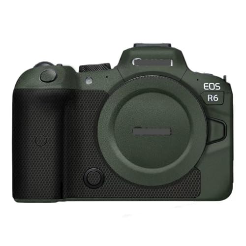 Camera R6 Skin for Canon EOS R6 EOSR6 Anti-Scratch Vinyl Wrap Cartoon Film Body Protector Coat Photography Accessories Sticker (Leather Green) - color: Leather Green