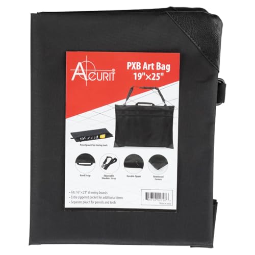 PXB Bags for Architects and Drafters - for Fixed & Multi-Angle 16x21" PXB Drafting Board - Art Desk Carrier- Adjustable Strap, Easy-Grip Handle, Water-Resistant Nylon & Zippered Pockets - size: 19x25"