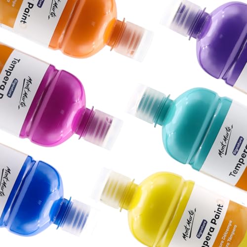 Mont Marte Tempera Paint Set 6pc x 500ml - size: 101.4 Fl Oz (Pack of 1)