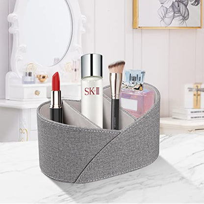 PU Leather TV Remote Control Holder,Pen Caddy/Cup,Art Supplies Organizer - color: Grey