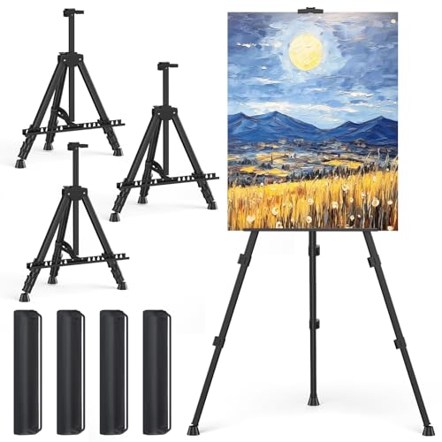 Art Painting Display Easel Stands - Portable Adjustable Floor Artist Easels - style: Black - 4pack