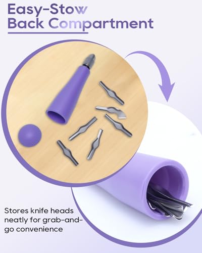 UCEC 6-Blade Linocut Set for Block Print, Purple Carving Tools for Experts - color: 1pc Linoleum Knife(purple)
