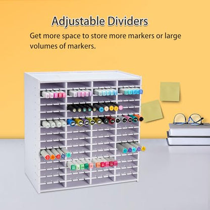 SANFURNEY Marker Pen Organizer Holder for 240 Markers - size: Rack for 240 Markers - White