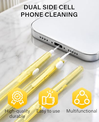 35PCS Charging Port Cleaner Kit for iPhone, USB C Port Cleaning Tool for Cell, Dual Sided Anti Clogging Nylon Brushes & Hook Cleaner