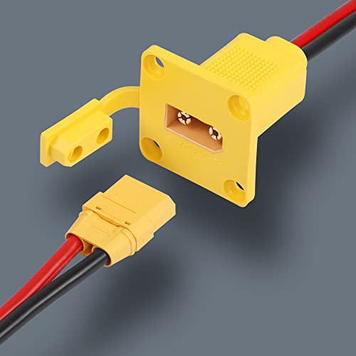 CERRXIAN 1ft 10AWG XT90 Male to Female Mount Panel Cable XT90 Male Plug with Mout Panel to Female Wire for RC Lipo Battery FPV Drone - 0.3m - size: 0.3m