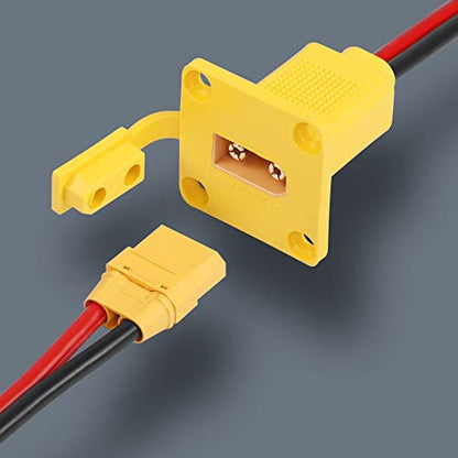 CERRXIAN 1ft 10AWG XT90 Male to Female Mount Panel Cable XT90 Male Plug with Mout Panel to Female Wire for RC Lipo Battery FPV Drone - 0.3m - size: 0.3m