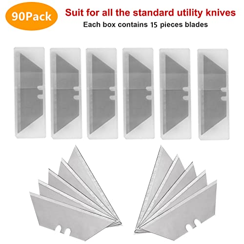 Vickay 90 Pack Utility Knife Blades, SK5 Box Cutter Blades, Razor Blades - color: Silver, size: 90 Pack