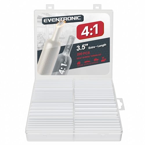 4:1 Heat Shrink Tubing Kit, 3.54" Extra Length 200 Pcs Adhesive Tubing - size: Clear
