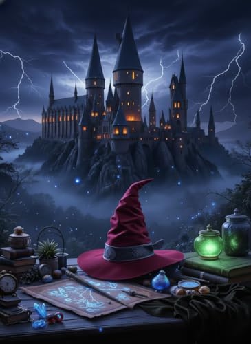 APVZARHT Magic Castle Diamond Art Kits for Adults 12x16inch - color: DPK-ZH043
