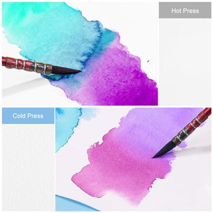 Lightwish Square Watercolor Journal,100% Cotton 24 Sheets Hot Press - color: Grey