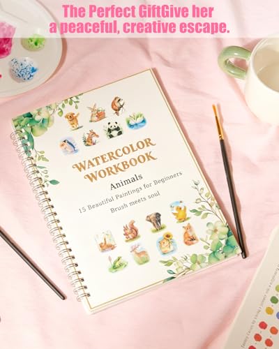 15 Beautiful Animal Watercolor Workbook for Adults Beginner - color: c-animal