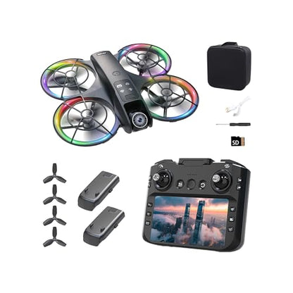 K200 Big Brushless Motor Drone, Screen Controlle, Two-batteries. - color: 2 batteries - Black