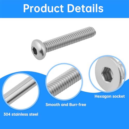 350 Pcs M1.6 M2 M2.5 Hex Socket Button Head Screws M3 Hex Socket Flat Head Screws M1.5 Pins M2.5 Hex Nuts Assortment Kit for RC Crawler Car Hardware Set