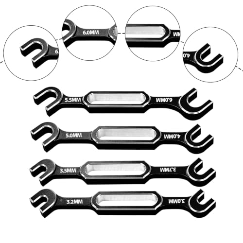 RC Car Turnbuckle Wrenches 3.0/3.2/3.5/3.7/4.0/5.0/5.5/6.0mm, 4PCS Silver - color: Silver