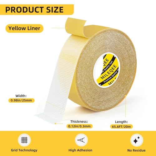 High Tack Double Sided Tape Heavy Duty Grid Mesh Magic,1" x 66FT - size: 1 Pack, 1" x 66FT