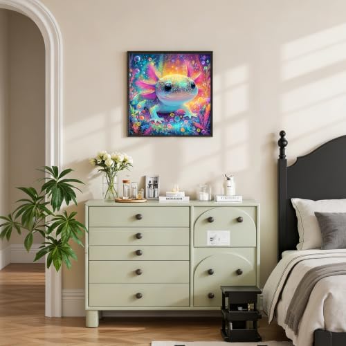 5D Colorful Glittering Axolotl Diamond Art kits for Adults Beginners - color: KM1160-1