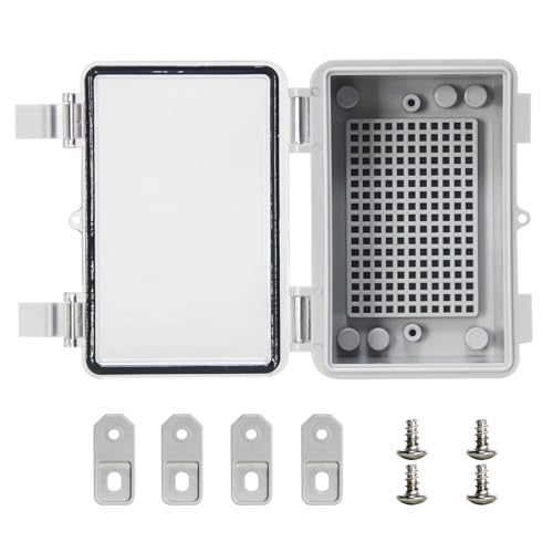 Waterproof Electrical Box Outdoor Electrical Junction Box ABS Plastic Snap Latch Hinged Project Enclosure with Mounting Plate for Outdoor Indoor Wiring Projects Clear 5.3"x3.4"x2.7" - color: Clear, size: 5.3"x3.4"x2.7"