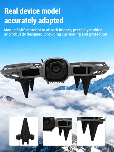 4-Pack Drone Landing Gear for DJI Neo 2, Lightweight Extension Legs Anti-Scratch Protector Bracket, Shockproof Plastic for DJI Neo Drone Accessories (Black)