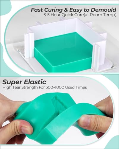 Nicpro 74oz Silicone Mold Making Kit 20A, Platinum Liquid Silicones Rubber - size: 74oz