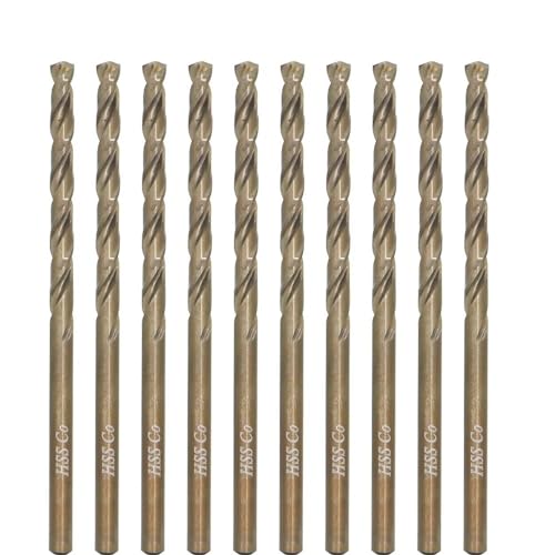 Metric Cobalt Drill Bits 3.3mm 10PCS, M35 high Speed Steel, high Hardness Straight Shank Drill, Mechanical or Hand Drill for Drilling, Suitable for Stainless Steel, Iron, Copper and Aluminum. - size: 3.3 mm (10 Count)