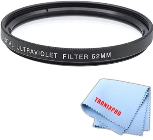 Tronixpro 52mm Pro Series High Resolution Digital Ultraviolet UV Protection Filter + Tronixpro Microfiber Cloth - size: 52mm UV Filter