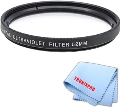 Tronixpro 52mm Pro Series High Resolution Digital Ultraviolet UV Protection Filter + Tronixpro Microfiber Cloth - size: 52mm UV Filter
