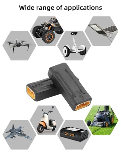 XT60 to XT60 Connector,XT60 Male to XT60 Male Coupler Wireless Adapter for RC Car,FPV Drone,LiPo Battery,Laptop Power Supplies, etc(2pack) - size: male to male