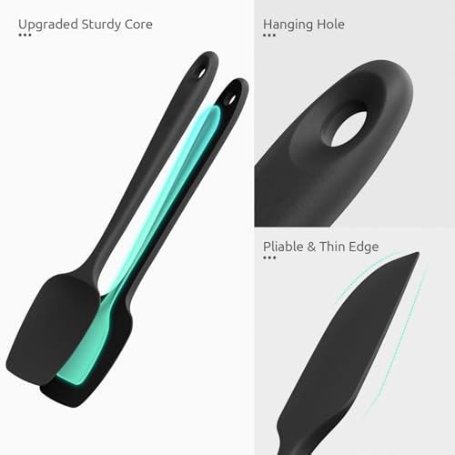 U-Taste 600ºF Heat Resistant Silicone Spatulas for Cooking, 4Pcs/Black - color: Black