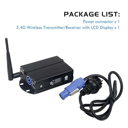 DMX512 Controller – 2.4G Wireless Transmitter/Receiver with LCD Display, Power Adjustable Repeater, Real-Time Dimming for DJ Lights, Stage Effects, Disco & Party Lighting