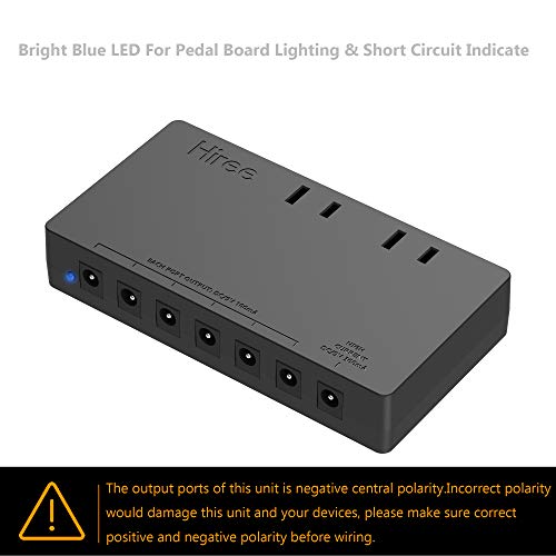 Hiree Guitar Pedal Power Supply 7 DC Output for 9V Effect Pedal Board with 2 AC Outlets for Charging Speaker, Musical Instruments - color: 9v