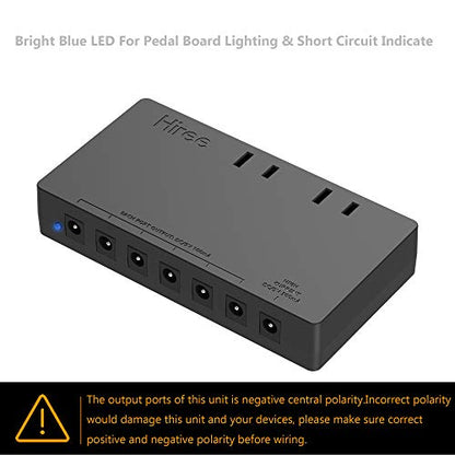 Hiree Guitar Pedal Power Supply 7 DC Output for 9V Effect Pedal Board with 2 AC Outlets for Charging Speaker, Musical Instruments - color: 9v