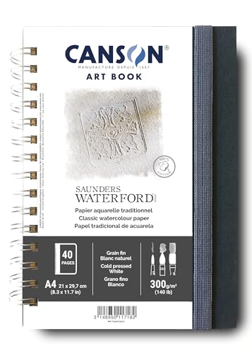 CANSON Saunders Waterford Art Book 300gsm A4 Notebook 20 White Sheets - style: A4 PT
