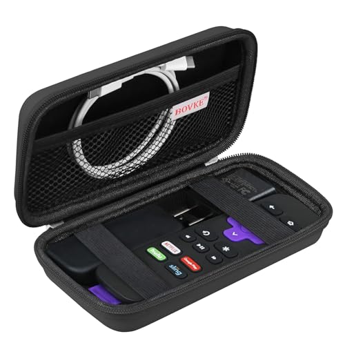 BOVKE Case for Roku Voice Remote/Roku Voice Remote Pro 2nd Ed, Black+Black - color: Black+Black