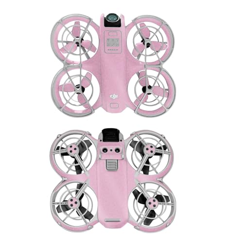 Glossy Glitter Drone Skin Compatible with DJI Neo - Solid Pink - Premium 3M Vinyl Protective Wrap Decal Cover - Easy to Apply | Crafted in The USA by MightySkins - color: Solid Pink, style: Glossy Glitter Finish