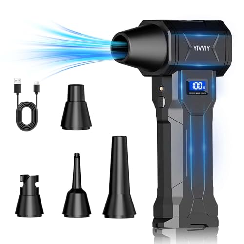 Handheld 4-Gear Powerful Electric Air Blower Dust Blower, 120000RPM Fast Charge Cordless Compressed Air Duster Cleaner Widely Used for Indoor Outdoor Vehicle Electronic Cleaning