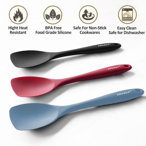 Vovoly Silicone Spatula Spoon, 11 IN, Starry Blue, Spoonulas Heat Resistant - color: Starry Blue