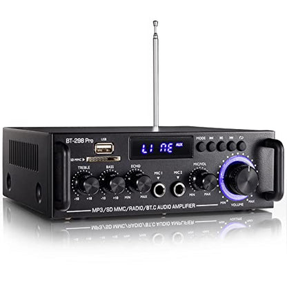 Facmogu BT-298 Pro Home Audio Amplifier, Bluetooth 5.0 800W Stereo Receiver - style: MAX 400Wx2