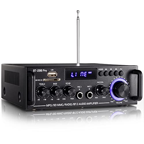 Facmogu BT-298 Pro Home Audio Amplifier, Bluetooth 5.0 800W Stereo Receiver - style: MAX 400Wx2