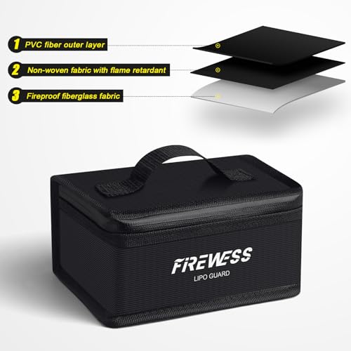 2 Pack Lipo Safe Bag Fireproof, lithium battery bag fireproof and Explosionproof, Lipo Battery Storage Guard Safe Pouch for Charge and Storage - size: 2 Pack-6.7x4.3x3.3in
