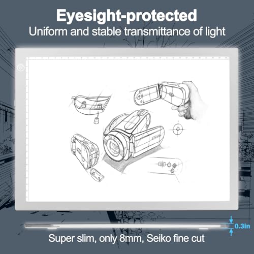 Rechargeable Tracing Light Box, LED Drawing Board for Kids Birthday Gift - color: SILVER, size: 10 x 15 inches
