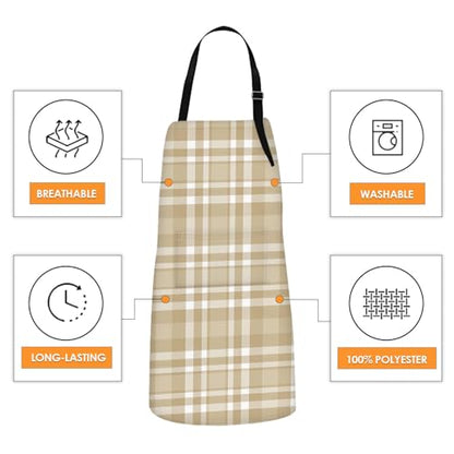 Britimes Apron with Pockets, 32x28 inch, 2 Pack, Khaki Champagne - color: Khaki Brown