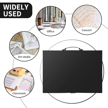 JJRING 16x22 Art Portfolio Binder with Handle Black - color: Black