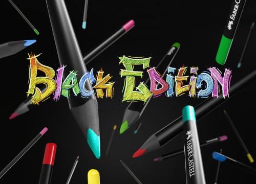 Faber-Castell Black Edition Colored Pencils, 100 Count, Storage Sleeve