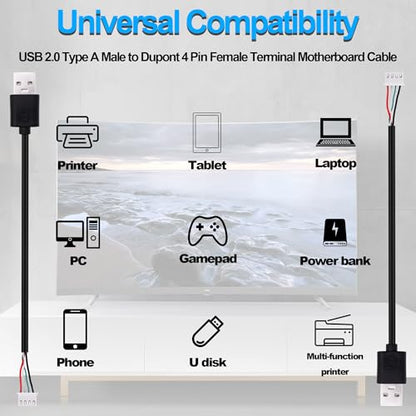 USB A Male to XH2.54 4Pin Motherboard Connector Converting Cable 30cm - style: Male