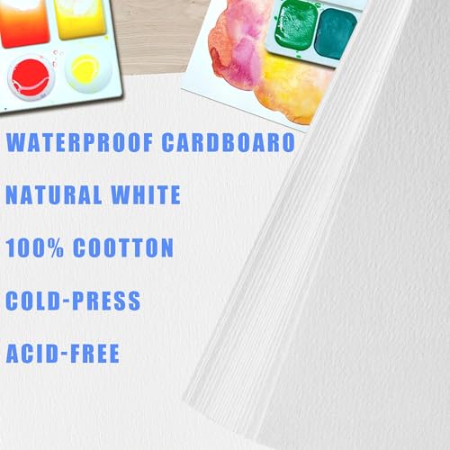 120 Sheets 100% Cotton Watercolor Paper Bulk Cold Press White Paper - size: 120 Sheets