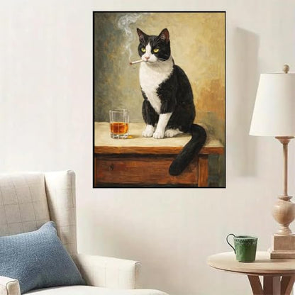 ZeeLionArt Diamond Art Kit, Smoking Cat Whiskey, 12x16 Inch - color: DP04656