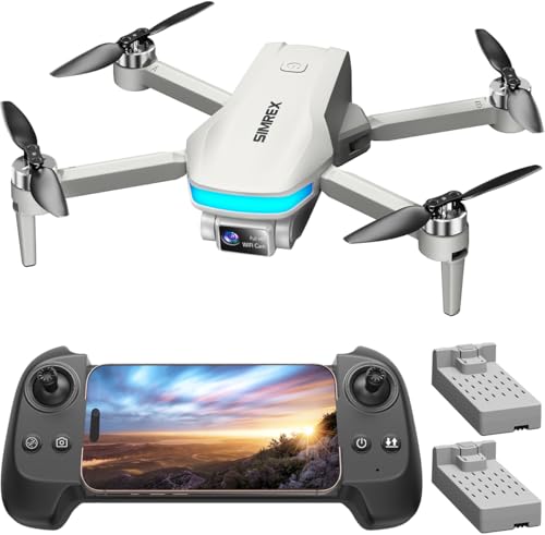 SIMREX 4K FPV Drone with Brushless Motor for Beginners & Teens — 40-Min Flight, Optical Flow Positioning, Gesture Control & VR Mode, Foldable Camera Drone Gift for Kids Ages 8+(Gray) - color: Gray
