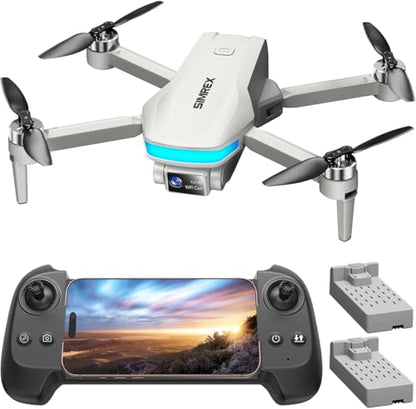 SIMREX 4K FPV Drone with Brushless Motor for Beginners & Teens — 40-Min Flight, Optical Flow Positioning, Gesture Control & VR Mode, Foldable Camera Drone Gift for Kids Ages 8+(Gray) - color: Gray