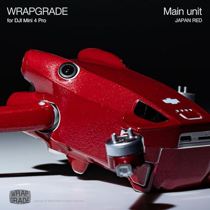 WRAPGRADE Skin Stickers Compatible with DJI Mini 4 Pro | Full Wrap (Japan Red) - color: Japan Red